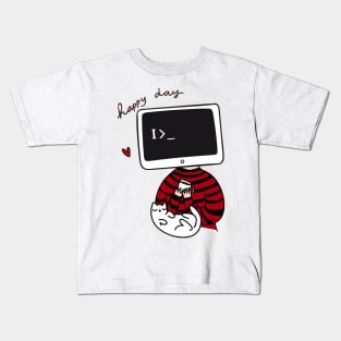 Coder shirt cats, code and coffee Kids T-Shirt